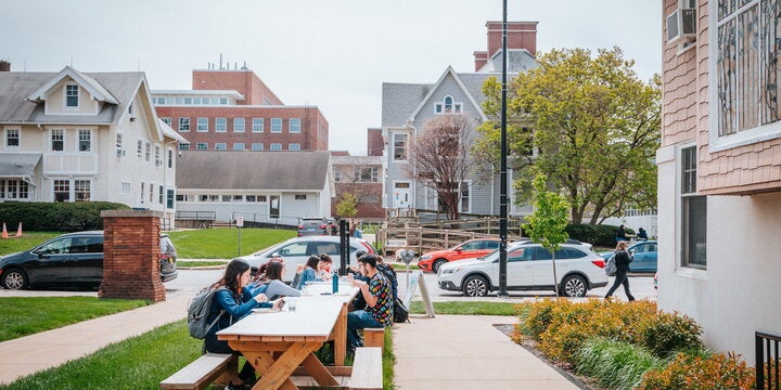 Exterior of Cultural Houses on Nevada Street at the University of Illinois.