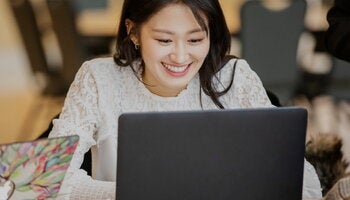 Student on a computer