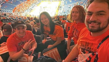Students at a basketball game