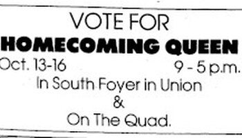 Old vote for homecoming queen poster from the 1970's. 