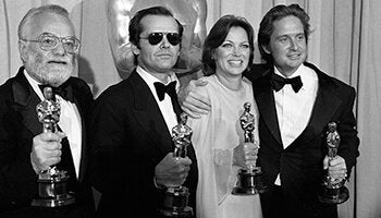 Cast of One Flew Over the Cuckoo's Nest at the 1976 Oscars. 