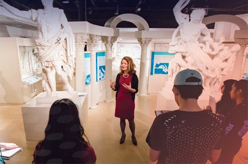 Students listen to a lecture at Spurlock Museum