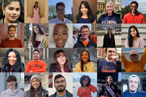A collage of students