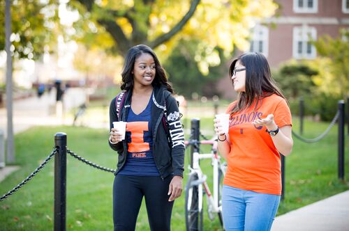 Students walk outside Lincoln Hall