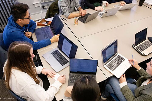 Students at computers