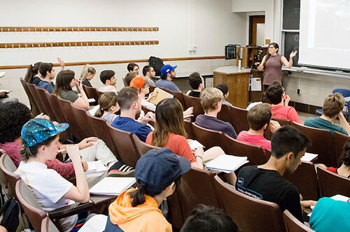 Students in a political science classroom