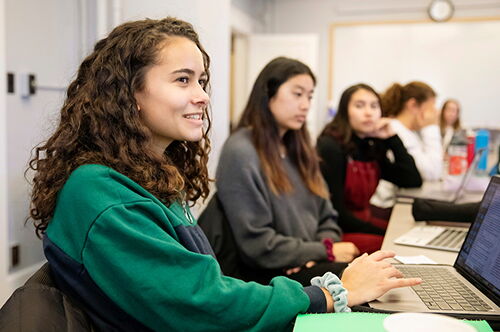 Students talk in class