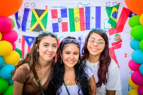 Latina students at a campus event