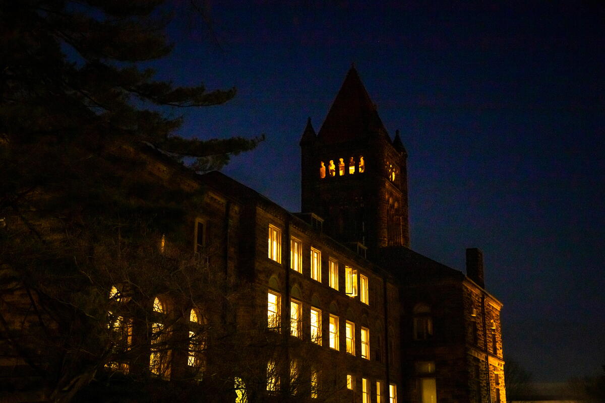 Altgeld hall at night