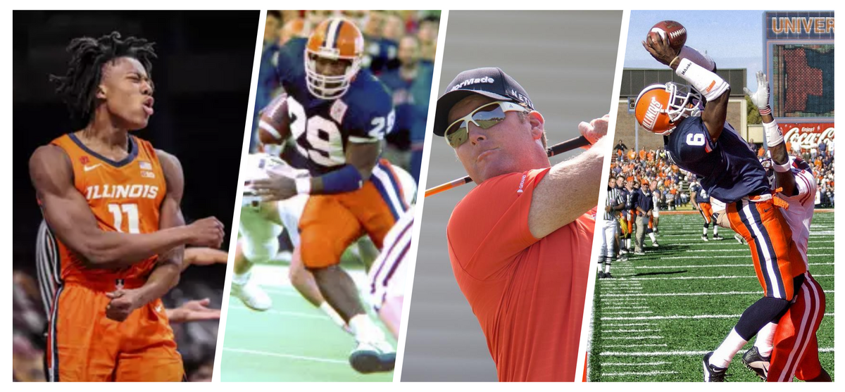 collage of four athletes