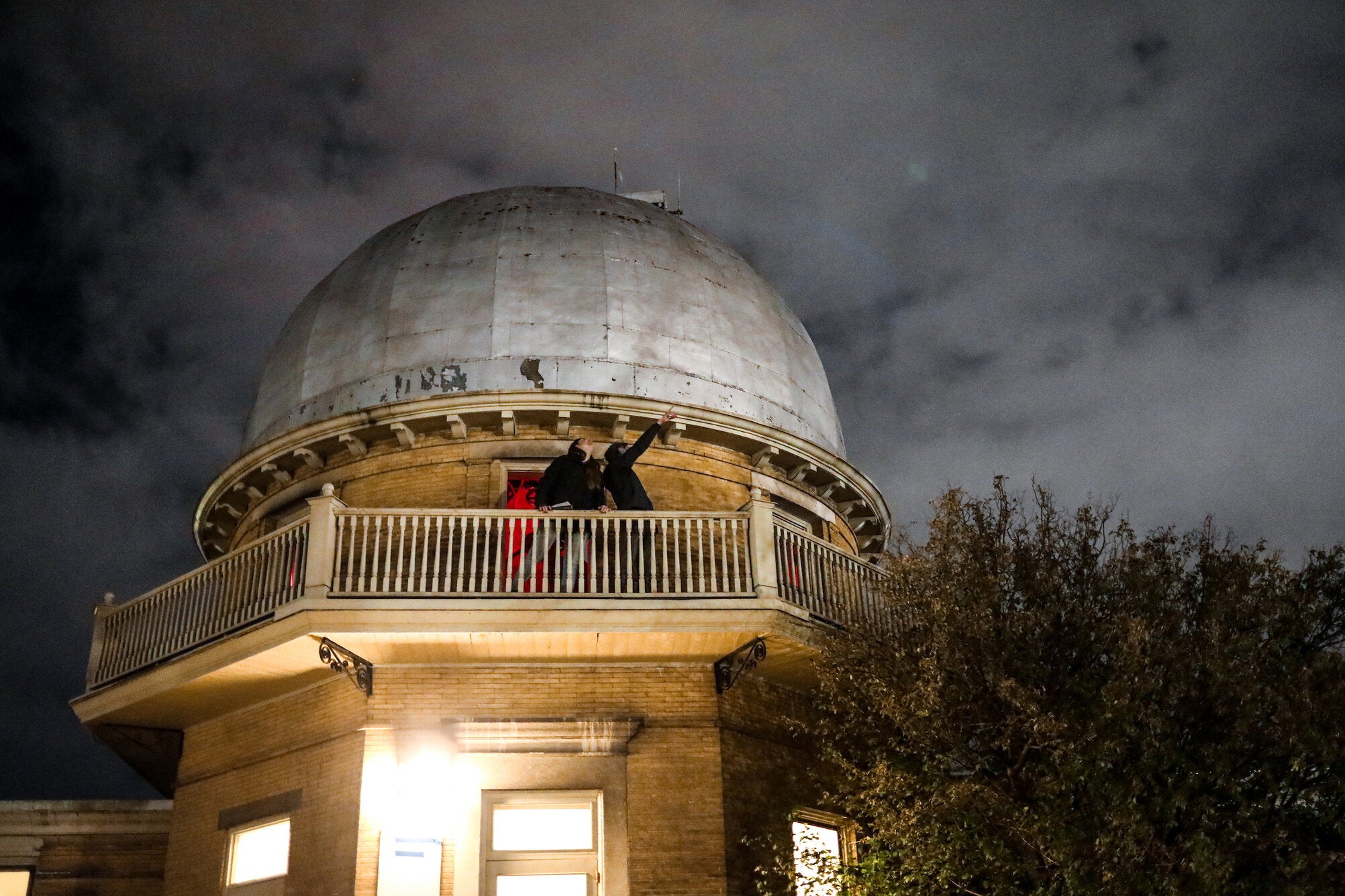 observatory at night