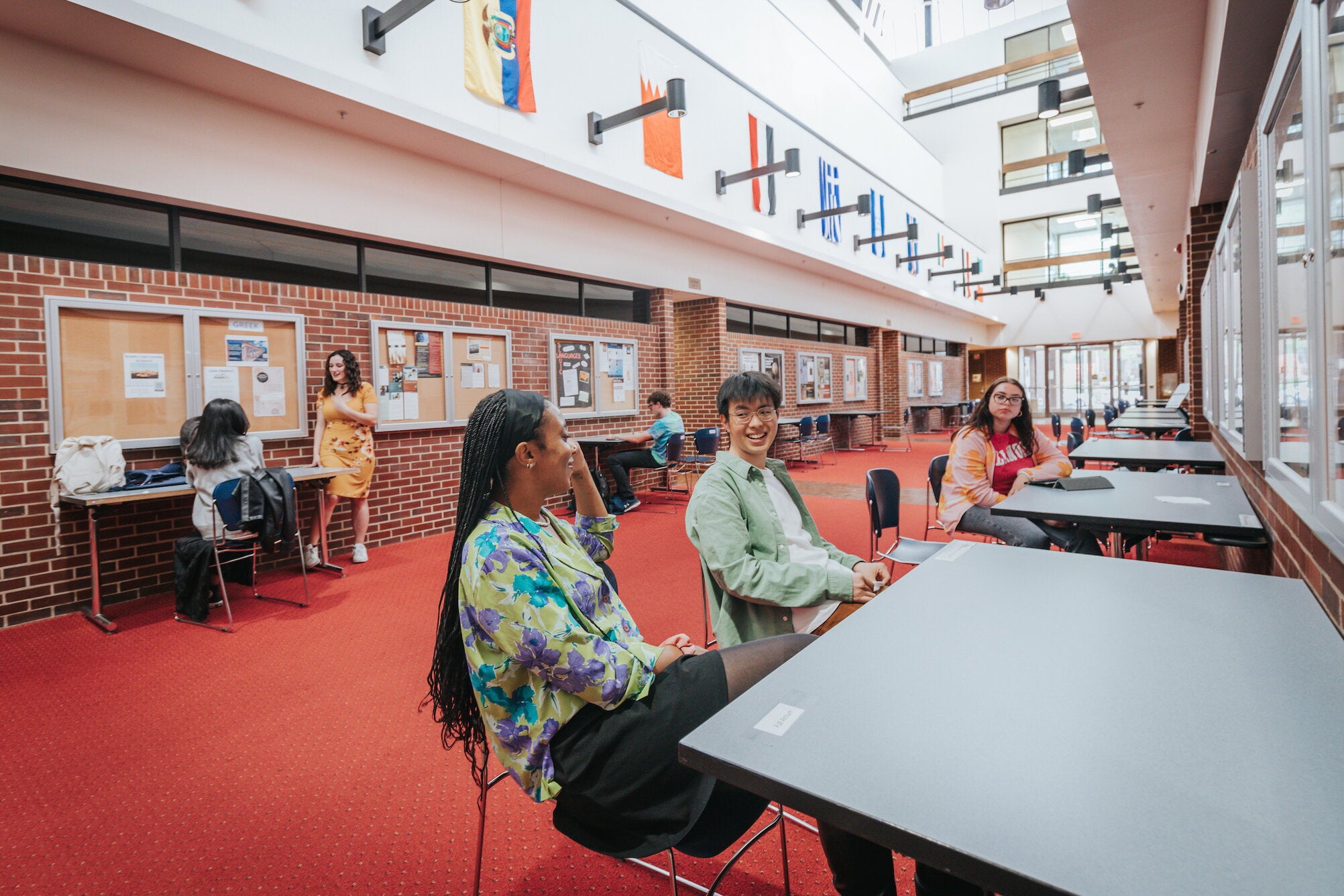 students in foreign language building