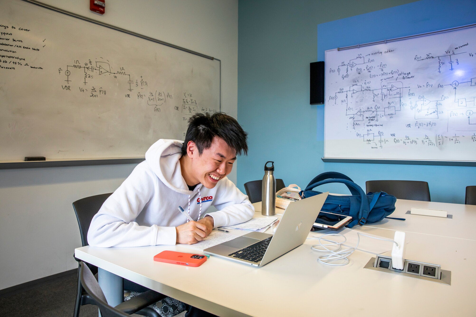 statistics student on computer
