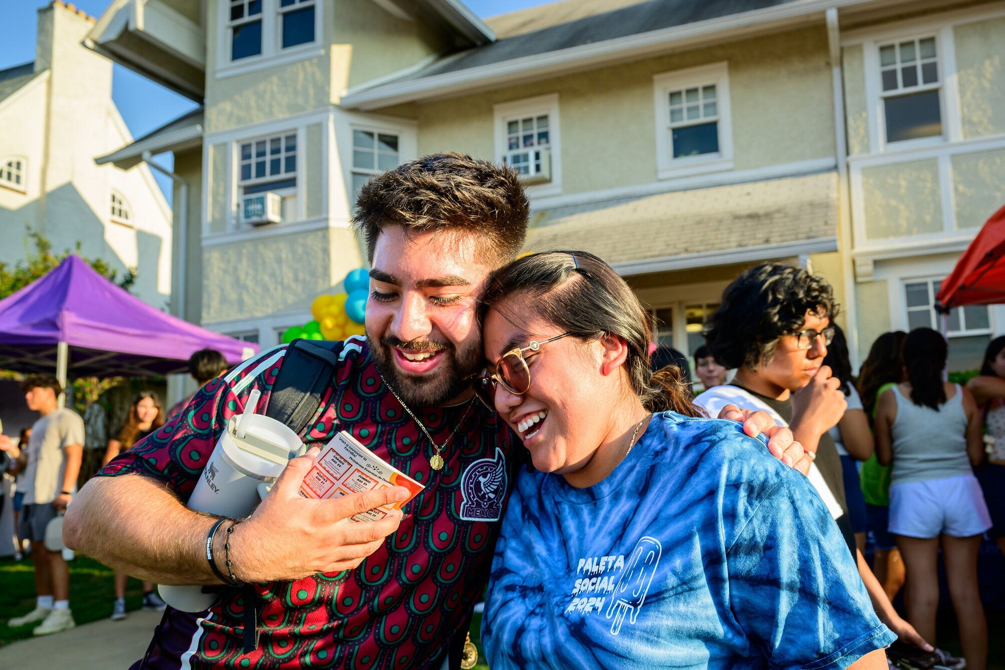 Students during an event at La Casa