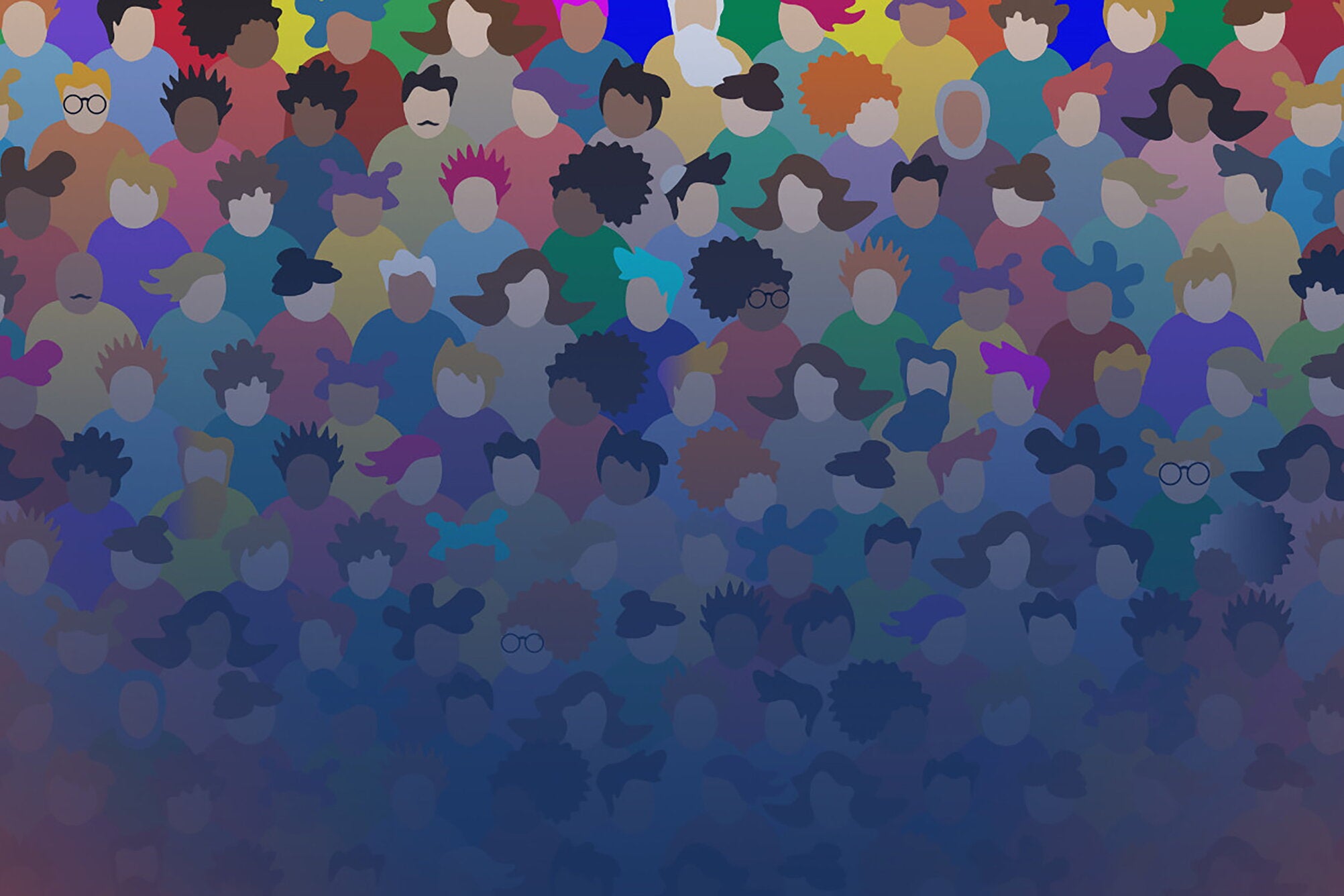 Graphic representation of diverse individuals