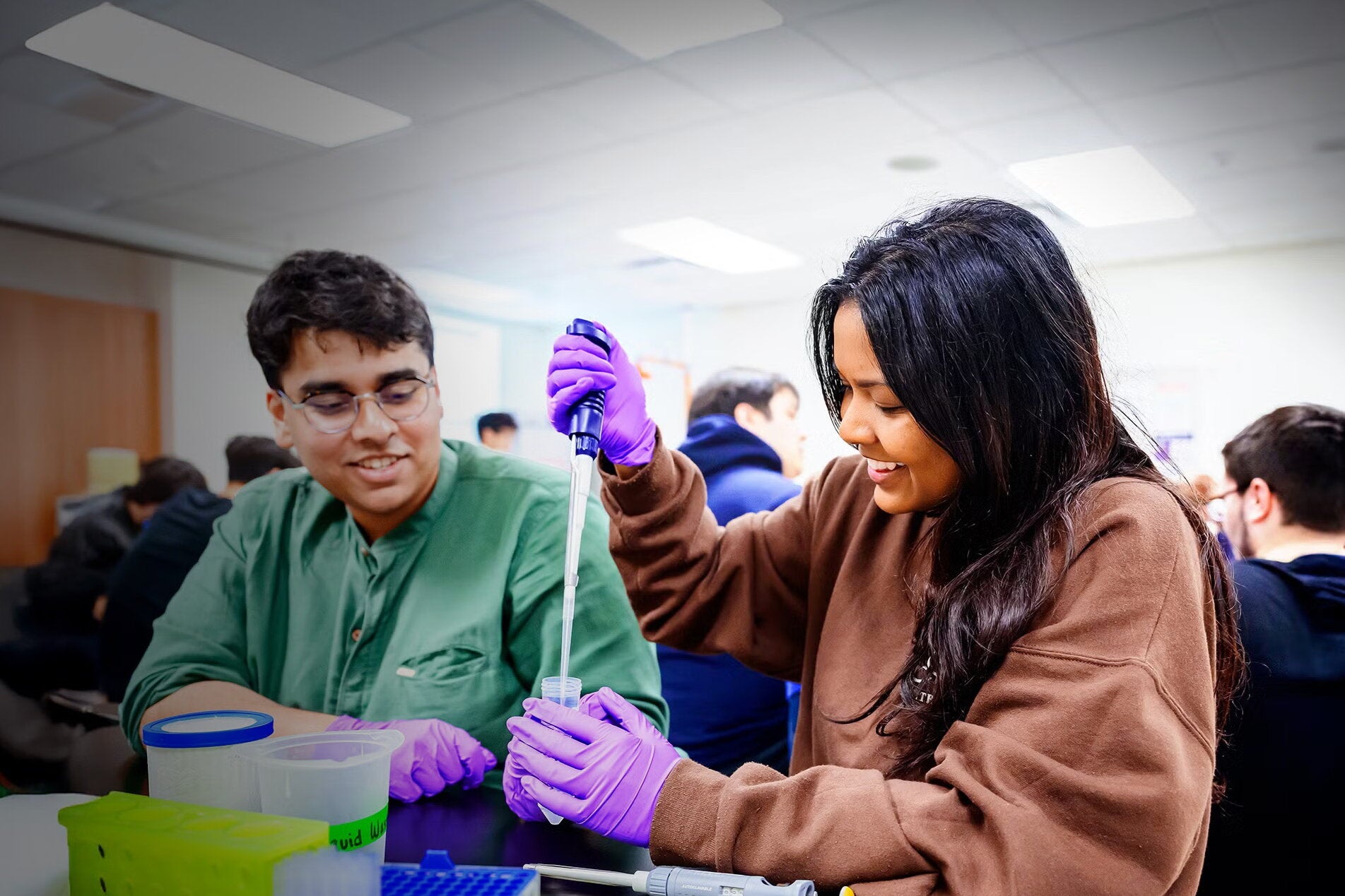 Students working in a lab