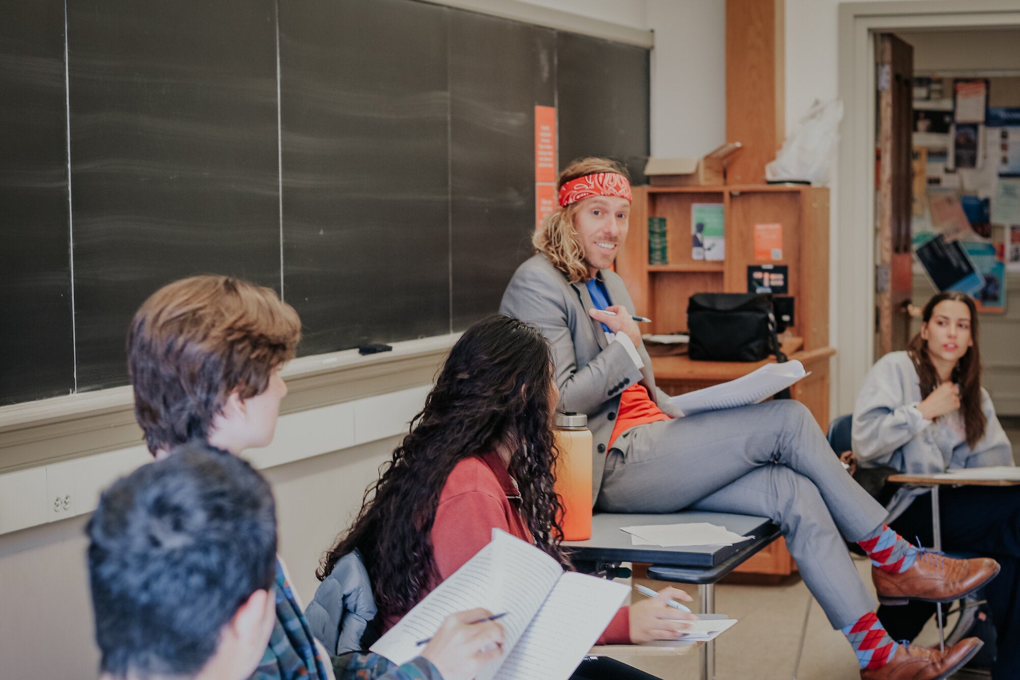 Creative writing class engaging in discussion