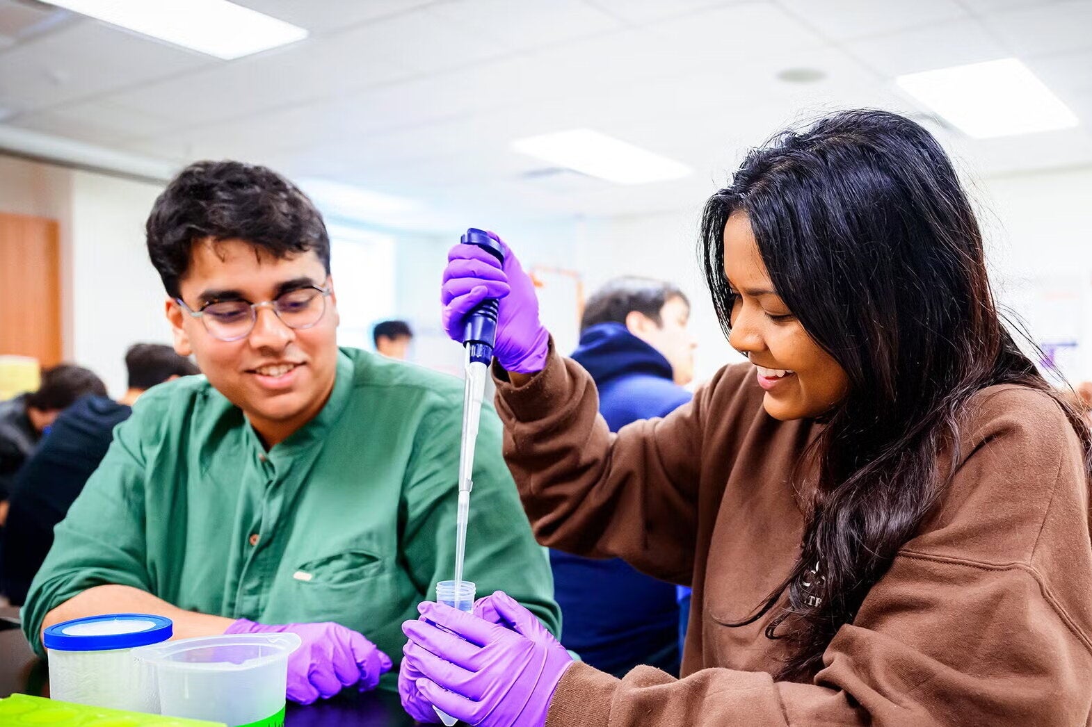 Students working in a lab