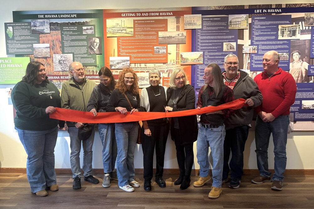 Ribbon cutting in museum