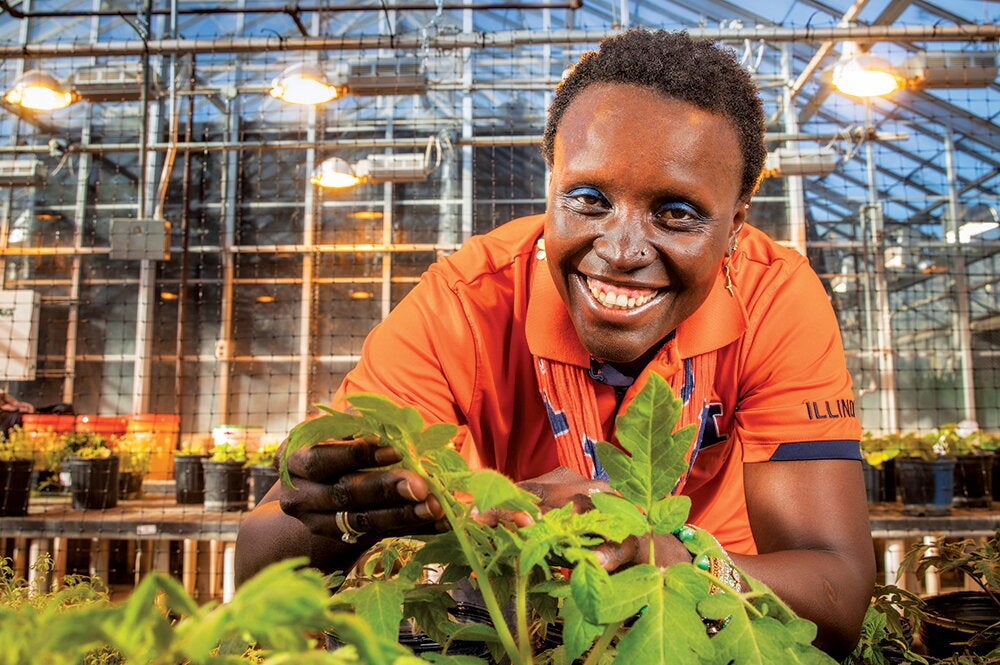 Ngumbi in a greenhouse
