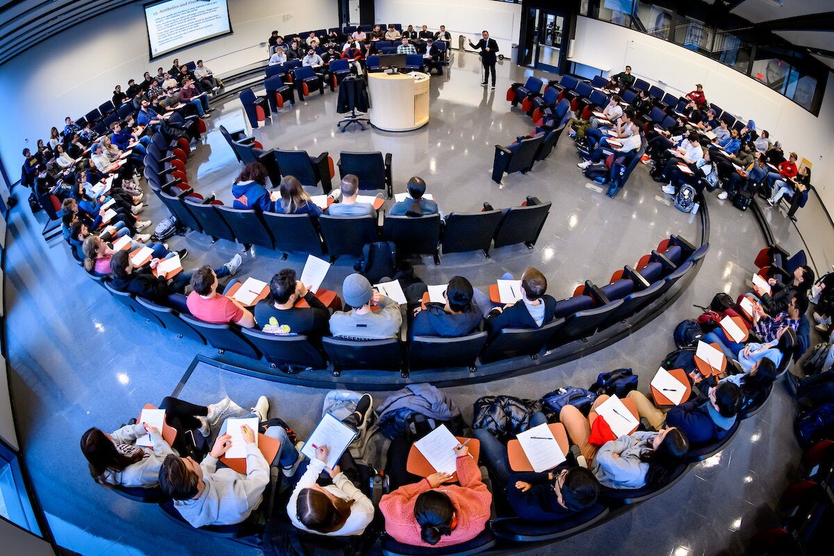 Photo of classroom with an innovative circular layout