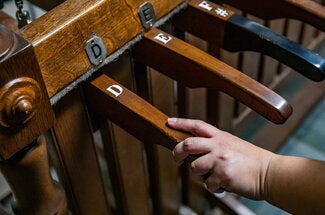 The Altgeld Chimes bells are activated by levers that pull cables running up the tower