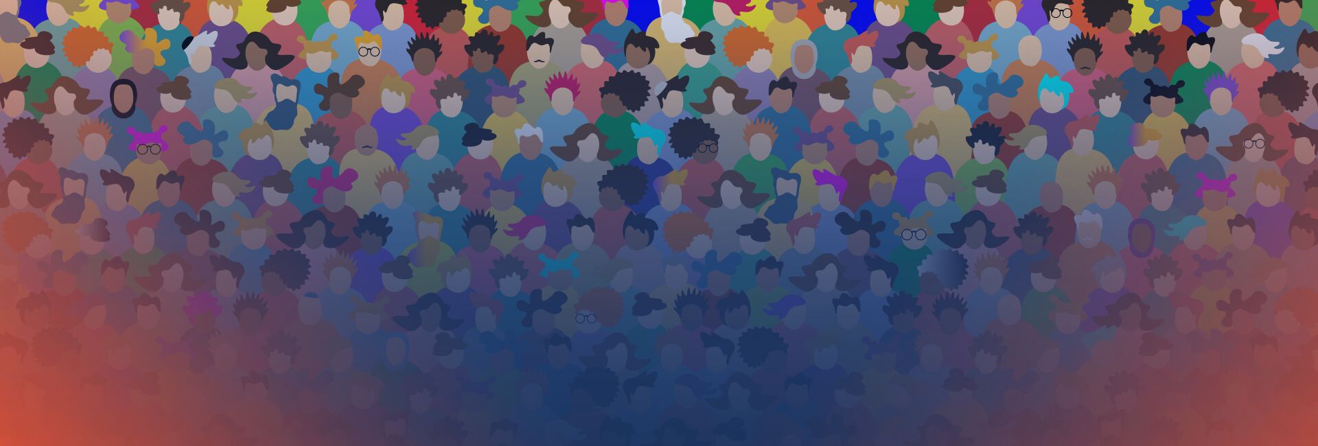Many graphic representations of diverse people
