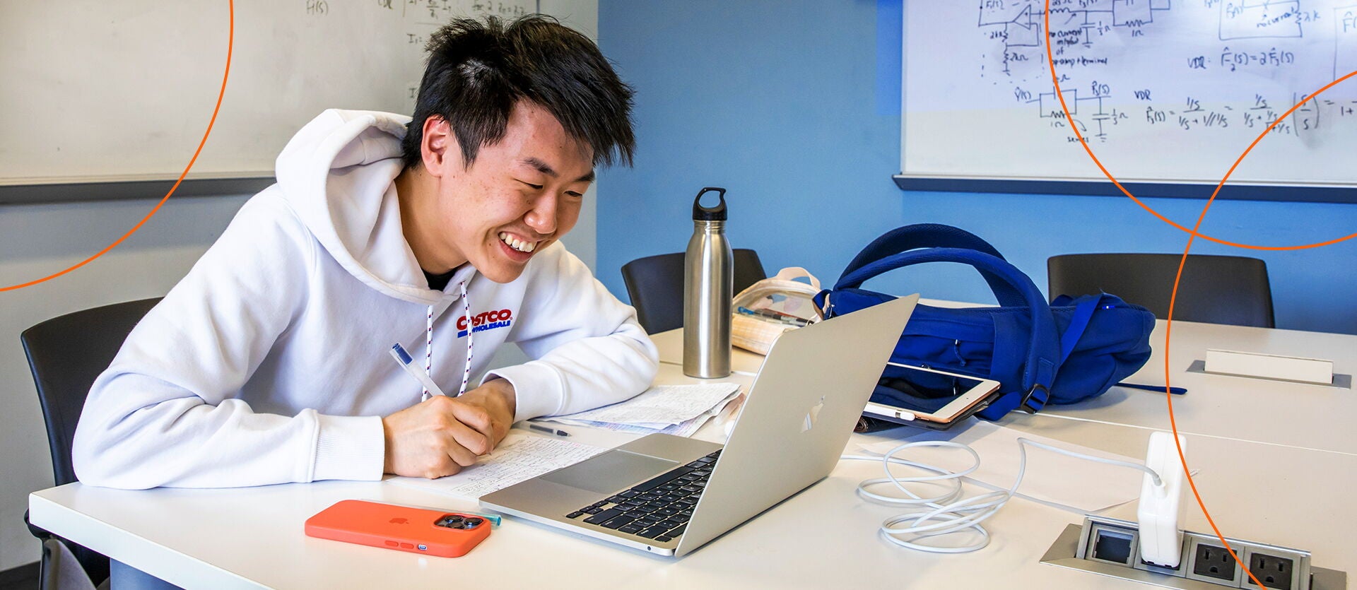 A student working on homework