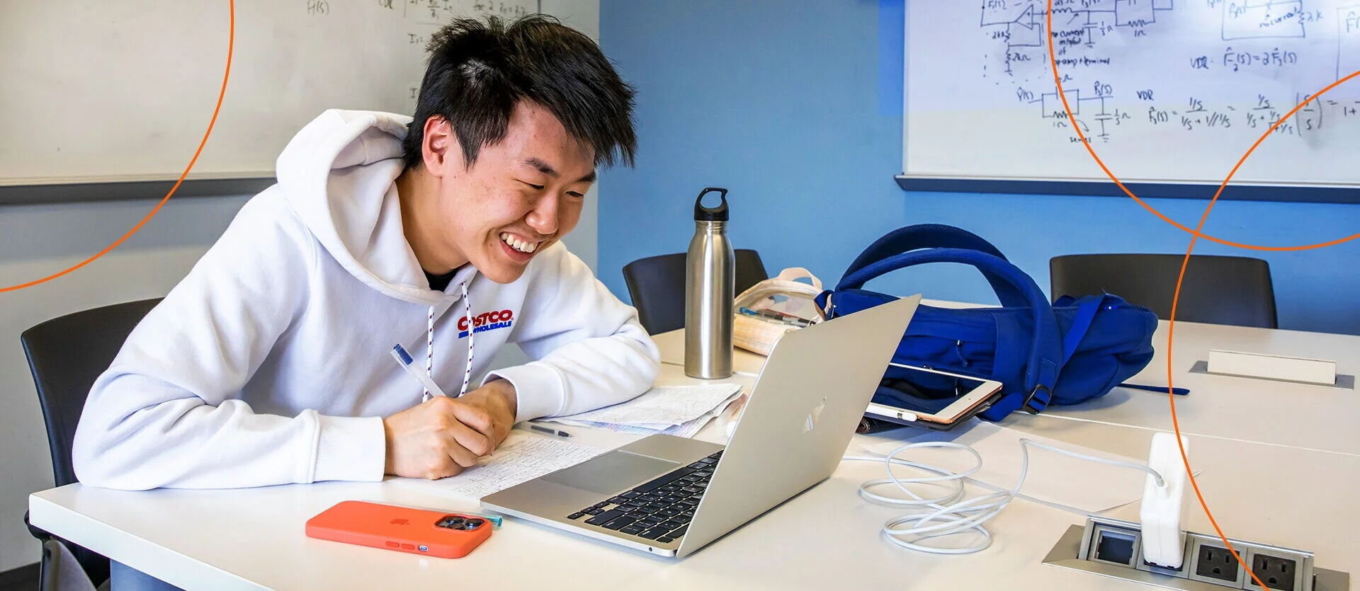 A student working on a computer
