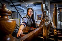 Chimesmaster Tina Horton carries on the tradition of inspiring the campus community by playing the Altgeld Chimes