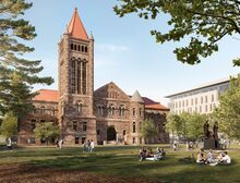 A conceptual rendering of Altgeld Hall's exterior, as seen from the north