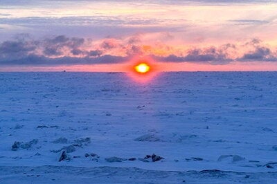 The sun sets over the Chukchi Sea at 11 p.m. 