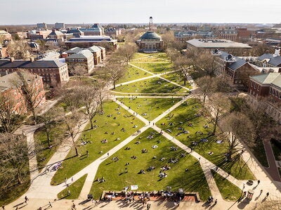 aerial view of main quad