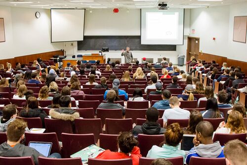 Finding your place in a large lecture hall