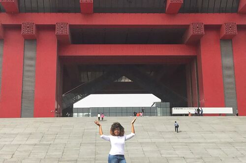 Shontierra Anderson poses in China.