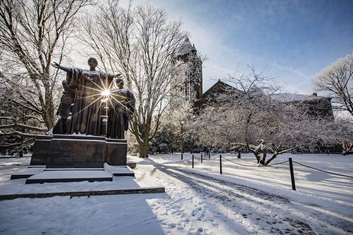 Alma and Altgeld on a snowy morning
