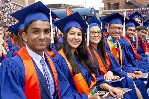 Students at graduation