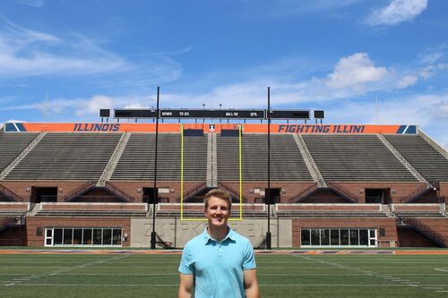 Alex Bryk serves on the leadership team of the Fighting Illini football team's student section.