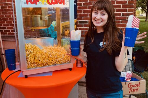 LAS student Shelby Job poses for a photo at a Research Park event