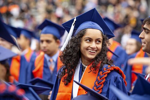 Graduate at commencement