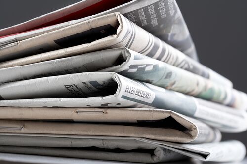 stack of newspapers