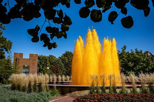 Fountain dyed orange