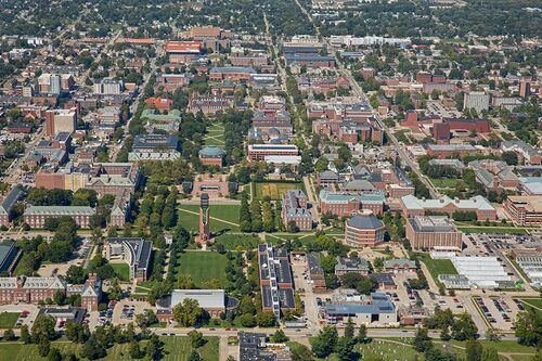 Aerial view of campus