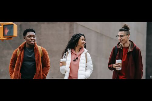 Youth walking in Chicago