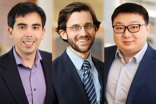 Greg Howard, a professor of economics; Russell Weinstein, a professor of labor and employment relations and of economics; and graduate student Yuhao Yang.  