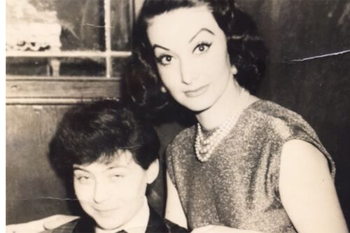 Black and white photo of Frede (Suzanne Baule) and Miki