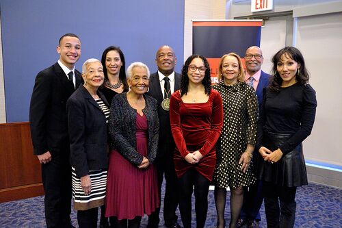 Group photo at Christopher Freeburg investiture ceremony