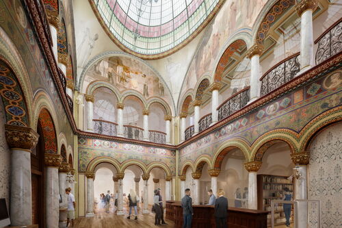 Rendering of Altgeld Hall's library and dome