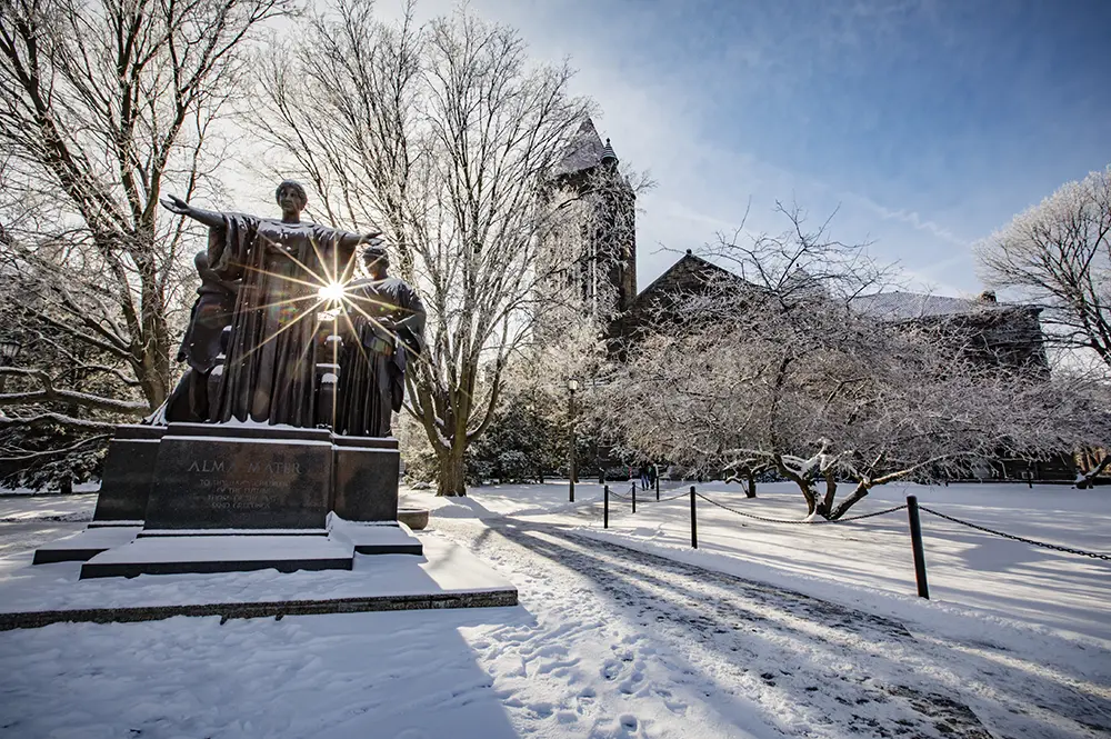 Alma and Altgeld on a snowy morning