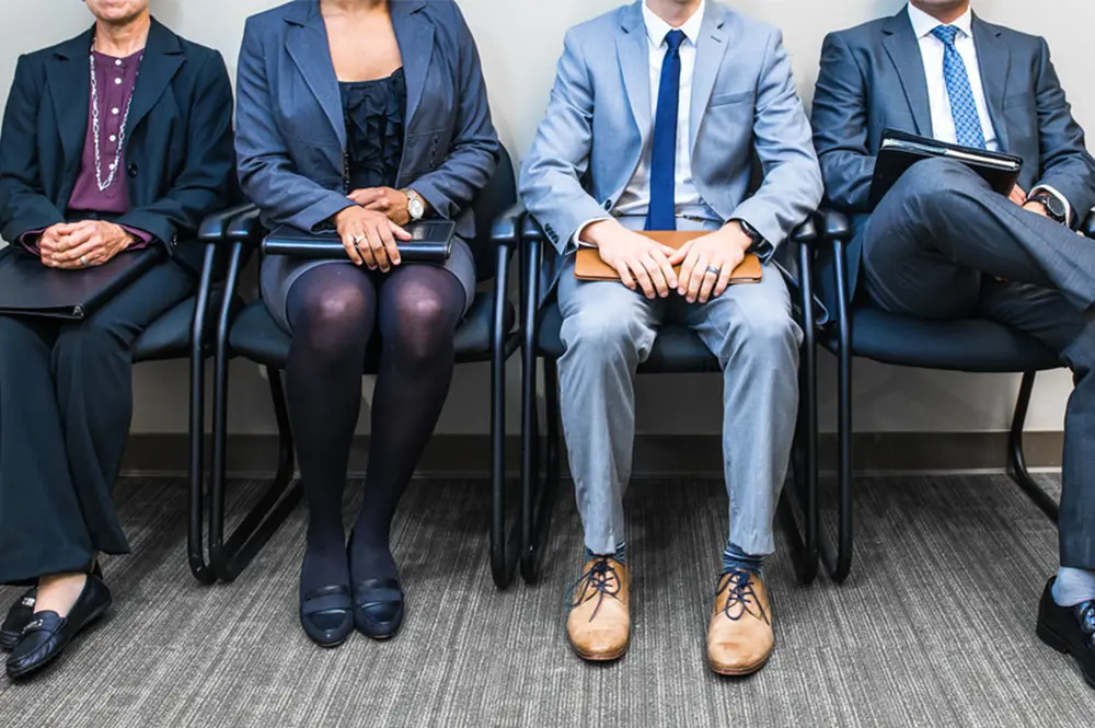 Job applicants waiting for an interview
